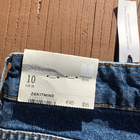NWT Top Shop Petite Denim Skirt - Picture 3 of 3